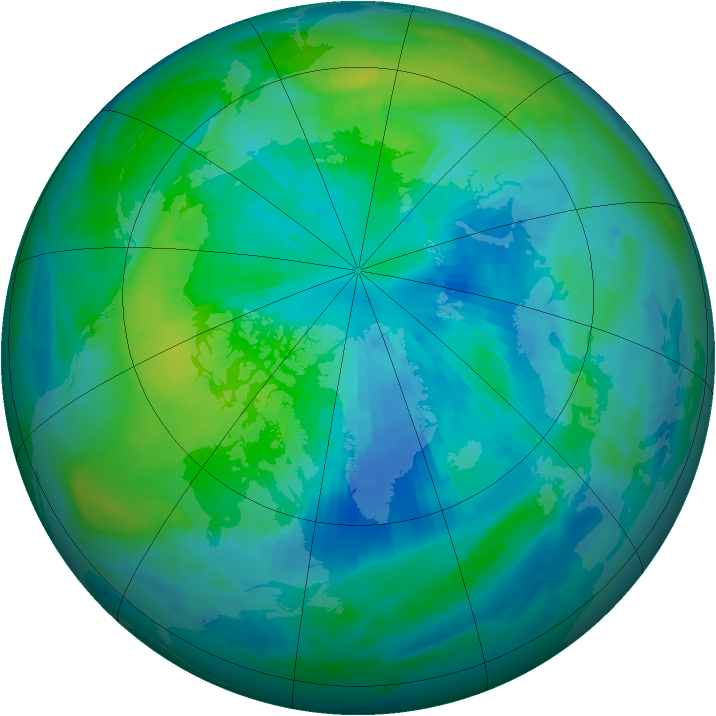 Arctic ozone map for 28 September 1999